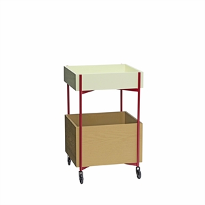 Hübsch Fresh Rolling Table Khaki/ Burgundy