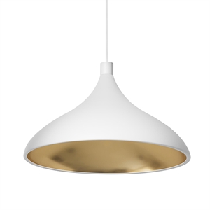 Pablo Swell Single XL Pendant Wide White/ Brass