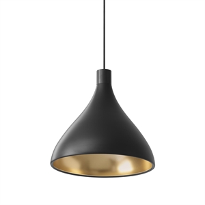 Pablo Swell Single Pendant Medium Black/ Brass