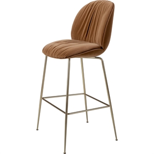 Gubi Beetle Soft Bar Stool H77 Antique Brass/Sunday/Dedar 112