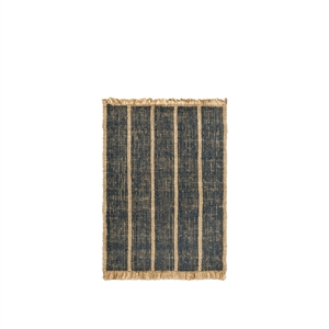 Ferm Living Athens Stripes Rug 140x200 Natural/ Ink Blue