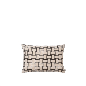 Ferm Living Lattice Cushion Rectangular Off White/ Black
