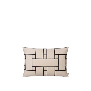 Ferm Living Lattice Offset Cushion Cover Rectangular Off White/ Black