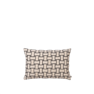 Ferm Living Lattice Cushion Cover Rectangular Off White/ Black