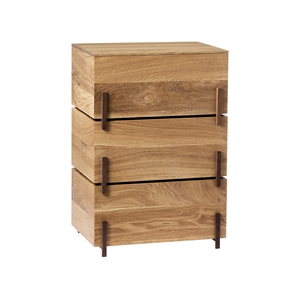 Kristina Dam Studio Stack Storage Boxes Oiled Oak & Walnut 3 Pcs
