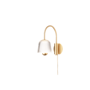 Nuura Asteea Wall Lamp Satin Brass/ Fluted Clear