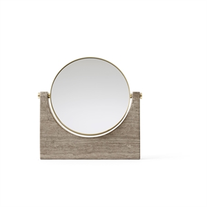 Audo Pepe Marble Mirror Brass/ Wood Grain Marble