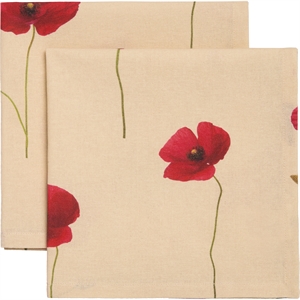 Decotique Vallmo Napkin Set of 2 Beige/Red