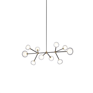 TOOY Nabila 552.10 Pendant Matt Black/ Brushed Brass with Clear Glass