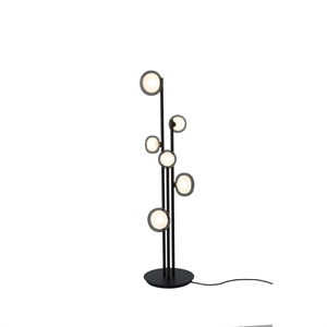 TOOY Nabila 552.66 Floor Lamp Matt Black/ Black Chrome with Smoked Glass