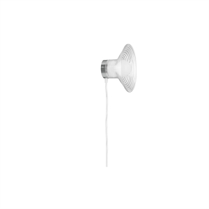 FDB Furniture U12 Slaterhake Wall Lamp Ø12 Transparent Cord/Opal/ White
