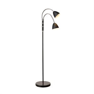 Halo Design Room Floor Lamp 2-Arm Black Chrome