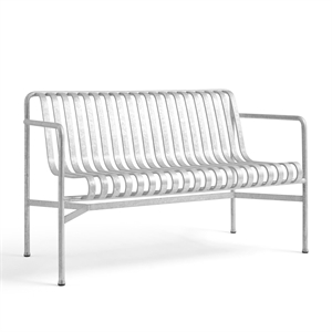 HAY Palissade Dining Bench with Armrests Hot-dip Galvanized Steel