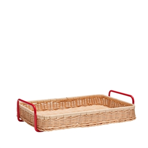 Hübsch Splint Tray Red/ Nature