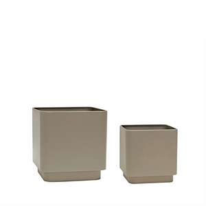 Hübsch Cube Pot Set of 2 Brown