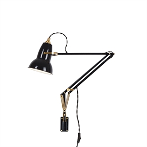 Anglepoise Original 1227 Brass Lamp with Wall Bracket Jet Black