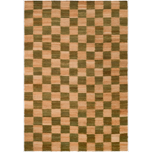 Decotique Chess Rug 200x300 Jute/Green