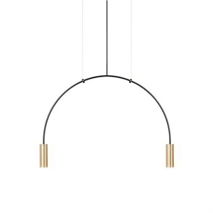 Estiluz Volta Pendant Black & Gold 2 Bulbs