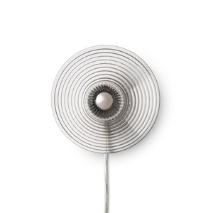 FDB Furniture U12 Slaterhake Wall Lamp Ø12 Transparent Cord/Opal/ Black