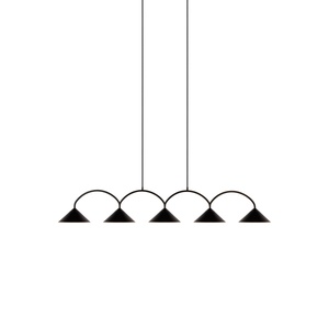 Globen Lighting Curve 5 Pendant Black