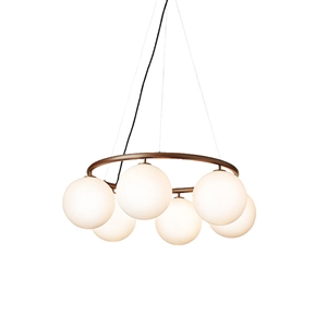 Nuura Miira 6 Circular Chandelier Dark Bronze/ Opal White