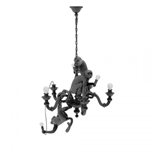 Seletti Monkey Chandelier Black