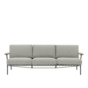 Muuto Settle Outdoor 3-Seater Sofa Ribbed Weave 2/ Dark Green
