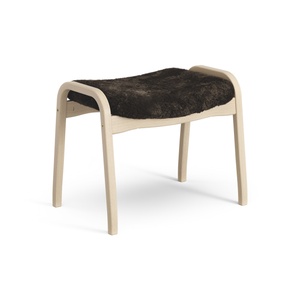 Swedese Lamino Footstool Lacquered Beech/Espresso/Sheepskin