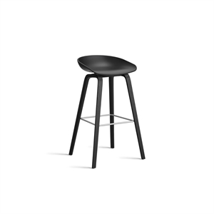 HAY AAS32 Bar Stool H75 Black/Stainless Steel/ Black