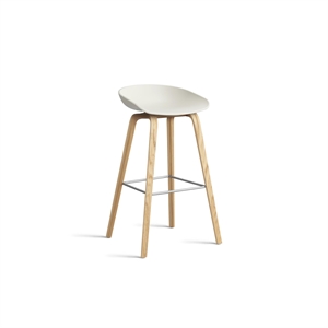 HAY AAS32 Bar Stool H75 Oak/Stainless Steel/Melange Cream