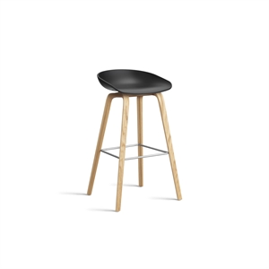 HAY AAS32 Bar Stool H75 Oak/Stainless Steel/ Black