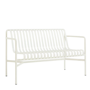 HAY Palissade Dining Bench With Armrests Cream White