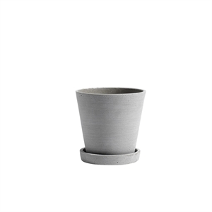 HAY Flowerpot Jar With Saucer M Gray