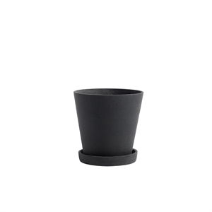 HAY Flowerpot Jar With Saucer M Black
