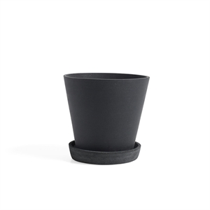 HAY Flowerpot Jar With Saucer L Black