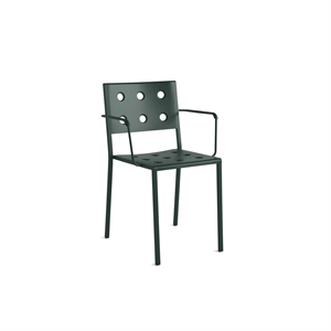 HAY Balcony Dining Chair with Armrests Dark Forest