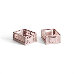 HAY Colour Crate Storage Box Mini Set of 2 Blush