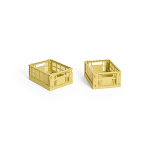 HAY Colour Crate Storage Box Mini Set of 2 Dusty Yellow
