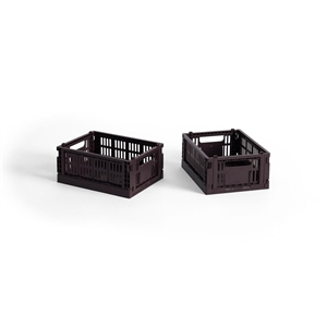 HAY Colour Crate Storage Box Mini Set of 2 Bordeaux