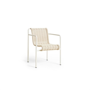 HAY Palissade Cord Dining Chair With Armrests Cream White