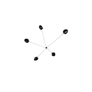 Serge Mouille Spider 5 Fixed Arms Wall Lamp Black