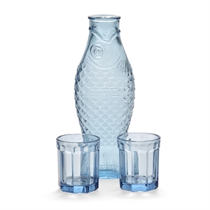 Serax Fish & Fish Carafe & 2 Glasses M Blue