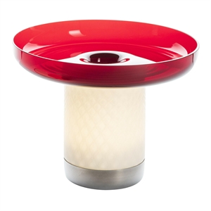 Artemide Bontá Portable Lamp Red with Glass Dish