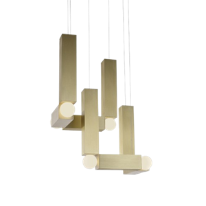 Lee Broom Vesper Duo Pendant With Rosette Brushed Gold