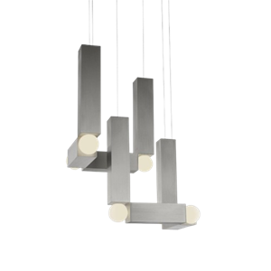 Lee Broom Vesper Duo Pendant With Rosette Brushed Silver