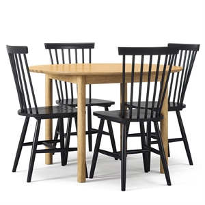 Department Wood Dining Table Set Oak/Black