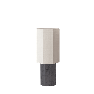 Louise Roe Eight Over Eight Table Lamp Small Gray Marble/Jute White
