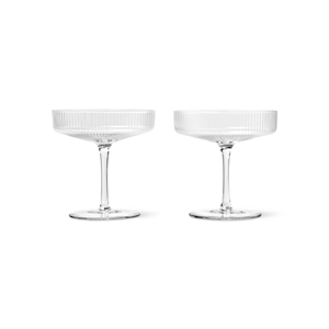 Ferm Living Ripple Champagne Bowl Set of 2 Clear