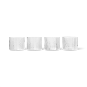 Ferm Living Ripple Low Glass Set of 4 Clear