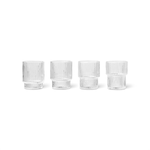 Ferm Living Ripple Glass Small Set of 4 Clear